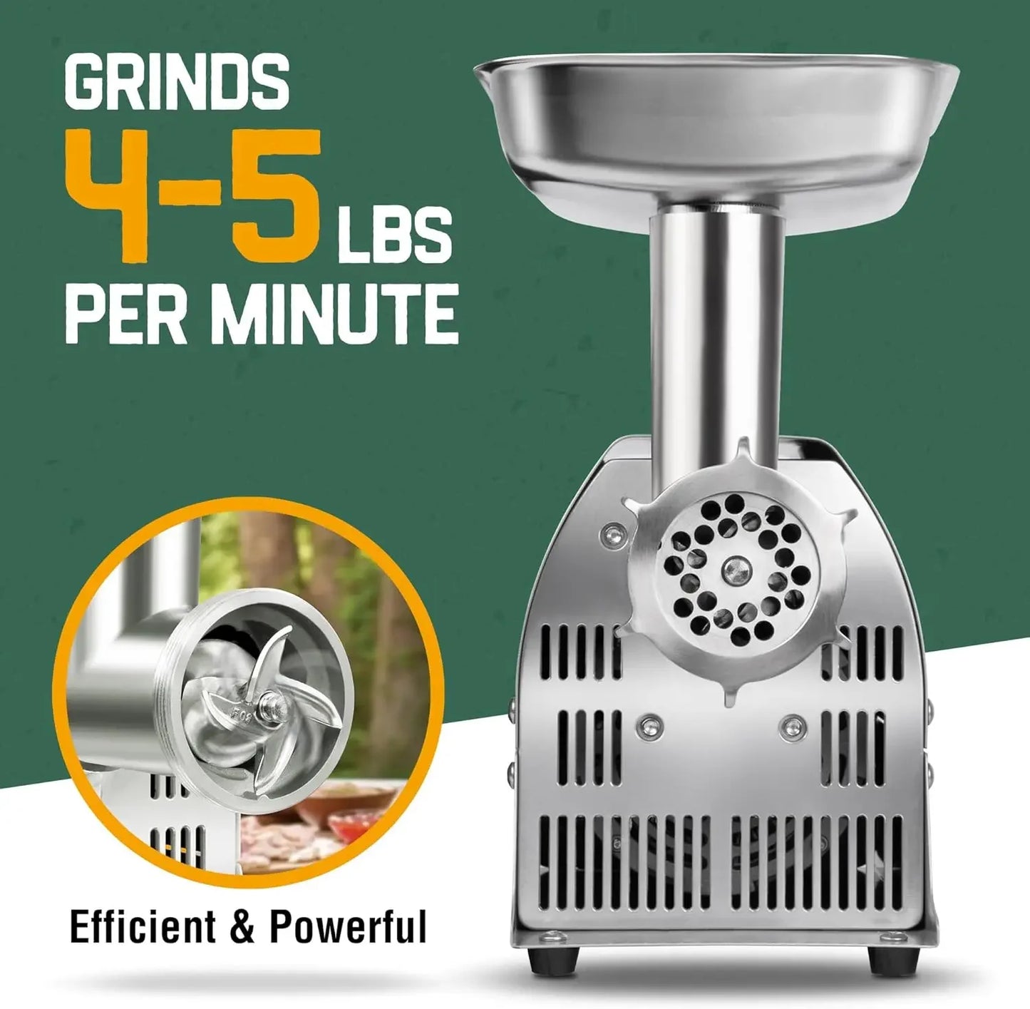 Meat Grinder, Sausage Stuffer, Stainless Steel Electric Meat grinder