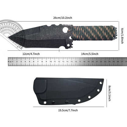 Outdoor multi-functional sharp knives camping mountaineering defense tactical equipment high hardness straight knife