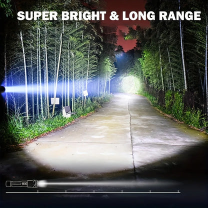 2pcs Rechargeable Zoomable Super Bright Flashlight for Emergency Power Outage,
