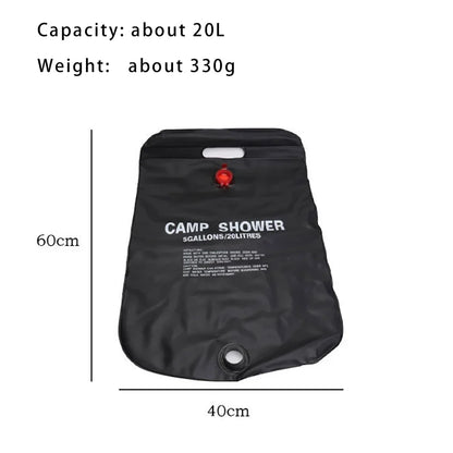 20L Foldable Solar Shower Water Bag Pvc Folding Water Storage Bags Outdoor Hiking Travel Bath Bags Scrubbing Pool Accessories