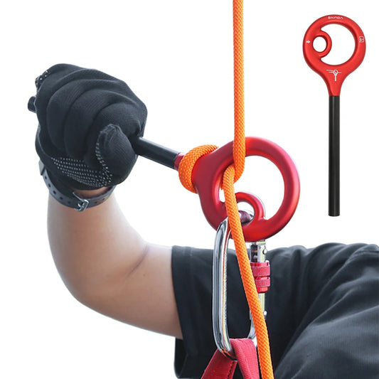 9-Shape Rigging Descender Aluminum Alloy Figure Belay Device Rock Climbing Cable Descent Device Downhill Rappelling Equipment