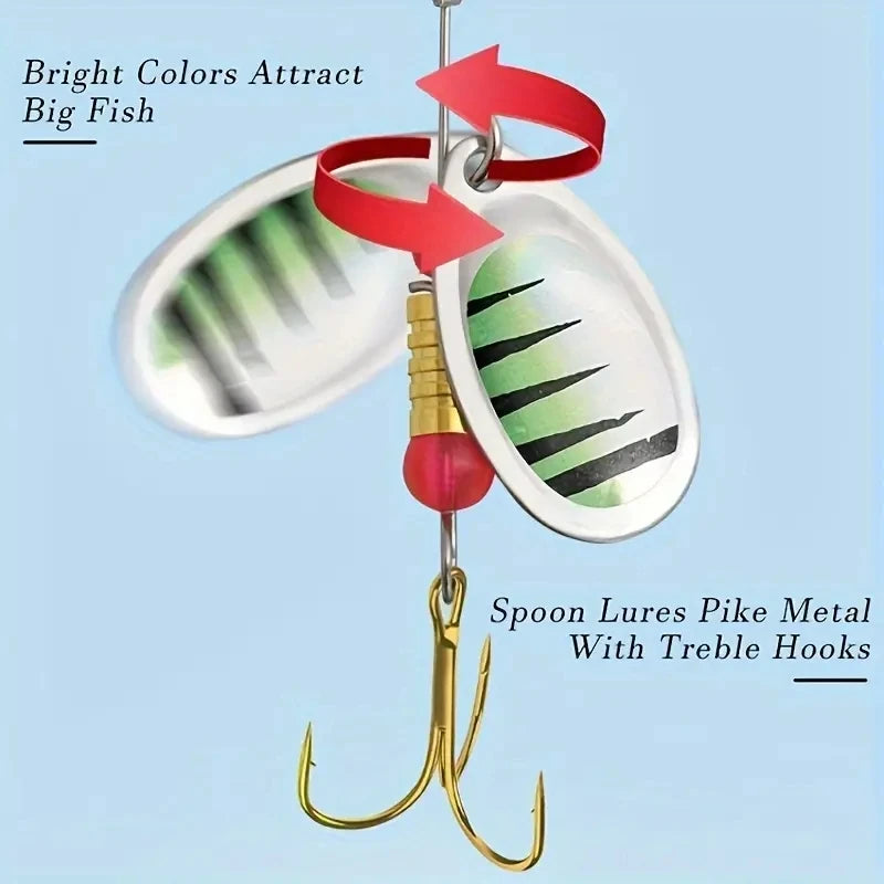 10pcs/Set Metal Spoon Spinner Fishing Lure Spoonbait Crankbaits Wobblers Bait For Bass Pike Crochet Freshwater Fishing