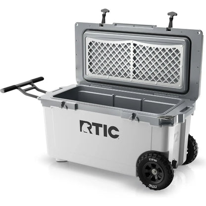 72 Quart Ultra-Light Wheeled Cooler Hard Insulated Portable Ice Chest Box for Beach, Drink, Beverage, Camping, Picnic, Fishing