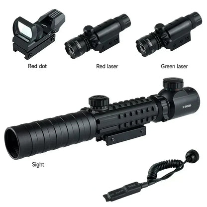 Tactical 3-9X32EG Riflescope Laser Red Dot 3 in 1 Combo Optic