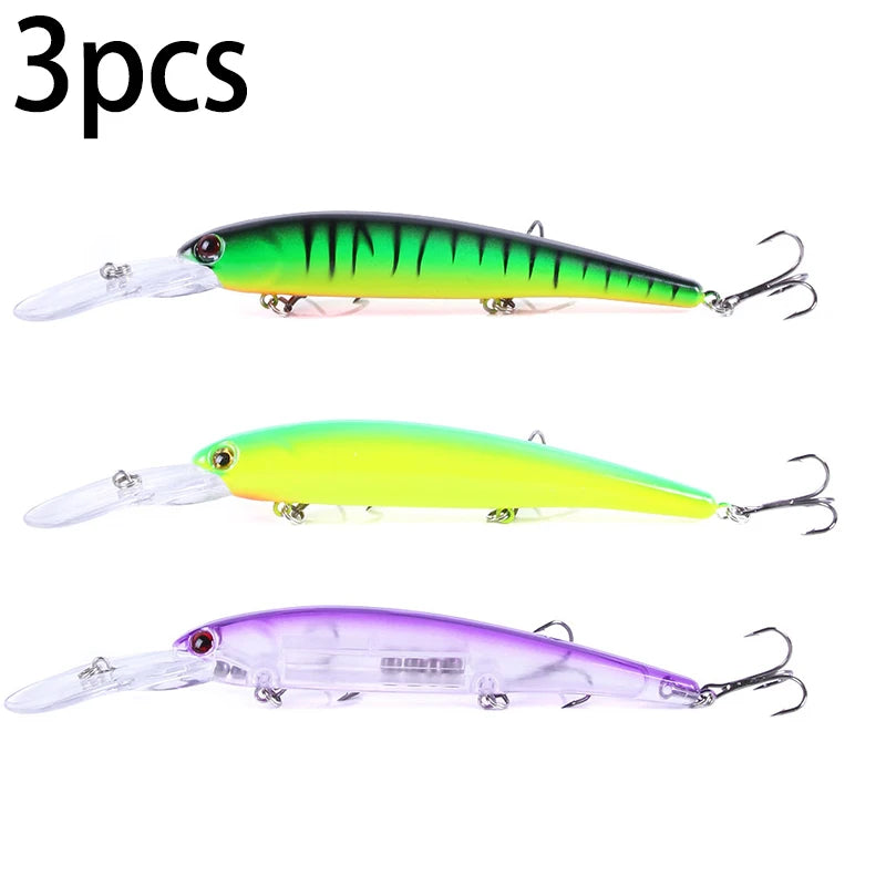 16.5cm 21g 6# Hook Deep Diving Large Minnow Wobbler Lure Artificial Hard Bait Crankbait Bass Pike Walleye Perch Fishing Gear