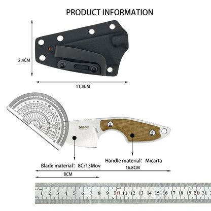 Outdoor Straight Blade Survival Hunting Self-Defense Camping Essential