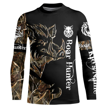 Camo Hunting Animals Wild Boar Men T-Shirt 3D Print Sport Long Sleeve Tee Tops Casual O Neck Streetwear T Shirts Men&