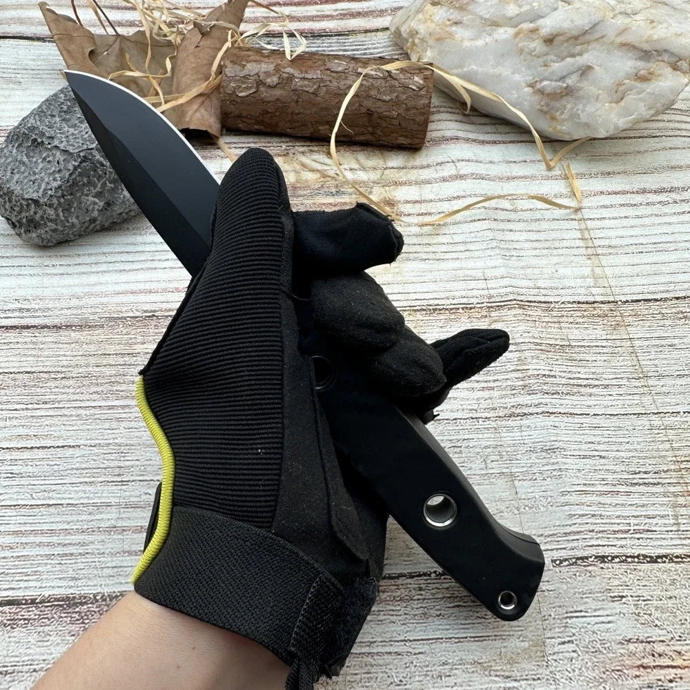 BM 163BK Straight Knife Nylon Fiber Handle D2 Blade Outdoor Combat Military Hunting Cutting Self-defense Multi-tools Men's Gift