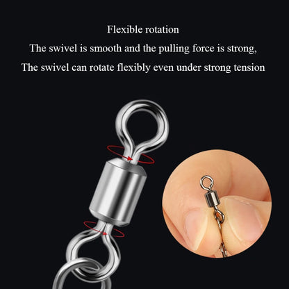 Bearing Rolling Swivel Stainless Steel Snap Pike Fishing Accessories Connector Fishhook Lure Swivels Tackle