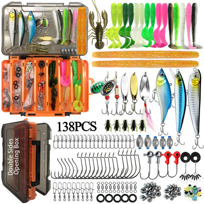 Fishing Lures Set Soft Hard Baits Metal Jig Spoon Gear Layered For Bass Pike Crankbait Tackle Accessories
