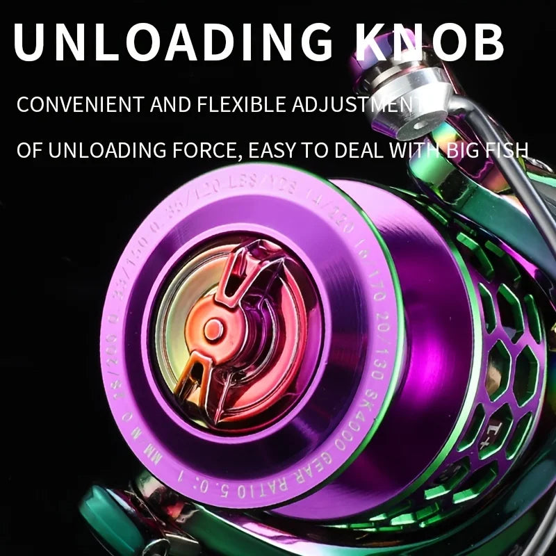 1000-6000 14+1BB Spinning Fishing Reel 5.0:1 High Speed Ratio EVA Grip Max Drag 8 Kg Handle Right/Left Carp Fishing Reel