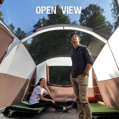 PORTAL 6/8/10 Person Family Camping Tent with Screen Room, Water Resistant Big Tunnel Tent with Rainfly