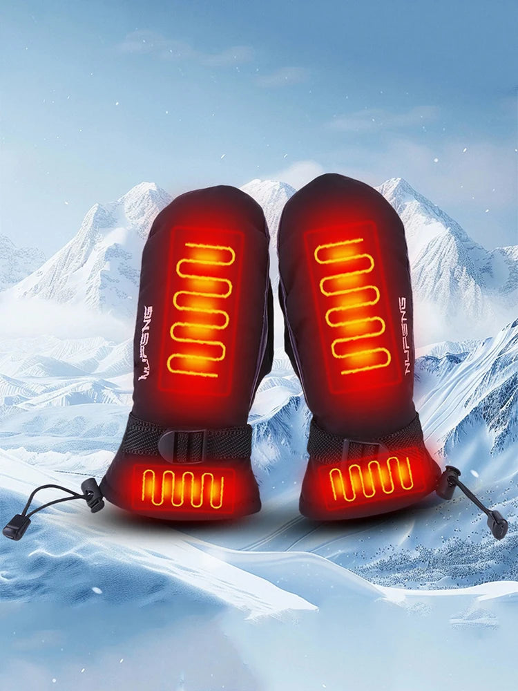 Warm Heated Gloves USB Charging Electric Heated Gloves Waterproof 3 Gear Temperature for Climbing Hiking Cycling