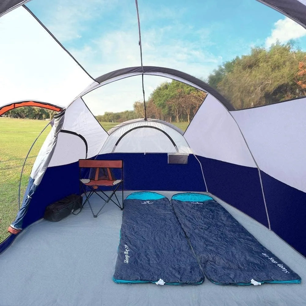 Tent 8 Person Camping Tents, Weather Resistant Family Tent, 5 Large Mesh Windows, Double Layer, Divided Curtain for Separated R