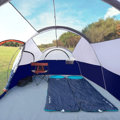 Tent 8 Person Camping Tents, Weather Resistant Family Tent, 5 Large Mesh Windows, Double Layer, Divided Curtain for Separated R