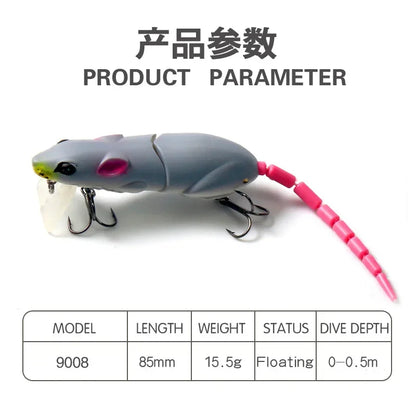Mouse Lure Artificial Plastic Mouse Fishing Lure Swimbait Floating baits