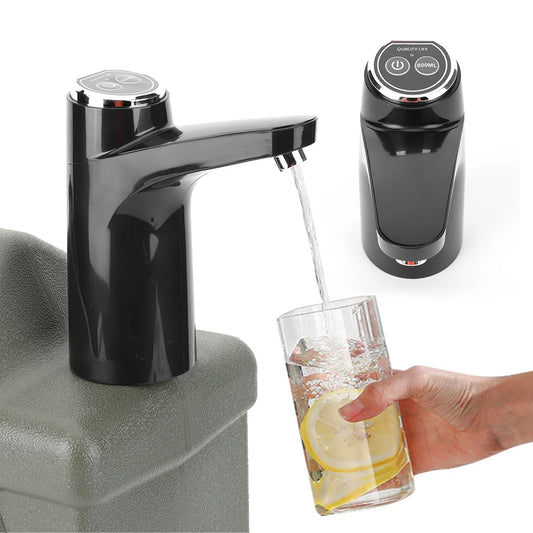 Electric Water Pump USB Rechargeable Portable Water Dispenser One Key Switch Wireless Water Pumping Device for Outdoor Camping
