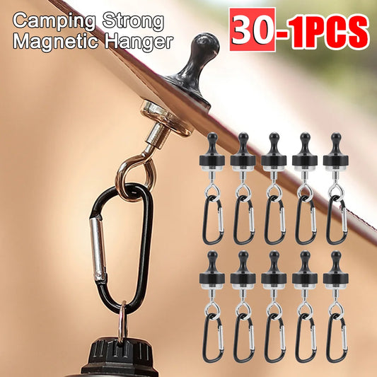 30-1PCS Camping Magnetic Hook Strong Suction Separable Multifunctional Outdoor Tent Canopy Carabiner Magnet Hanger Clip Tools
