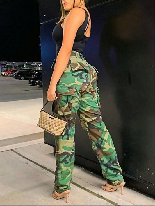 Ladies' casual loose camouflage pants jogging pants work pants street sports pants