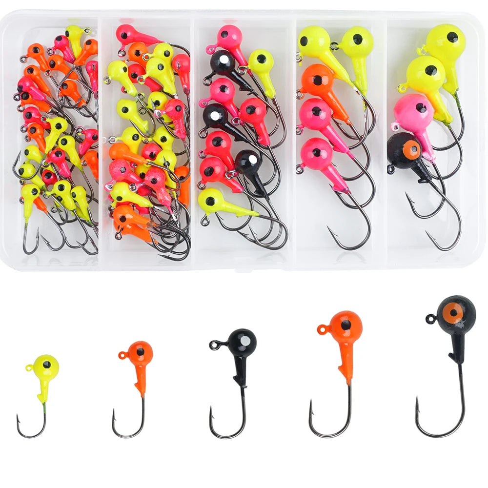 Crank Jig Head Hook Round Ball Jigs Fishing Hook Head Jig Lure Hard Bait Worm Jig Hooks for Fishing