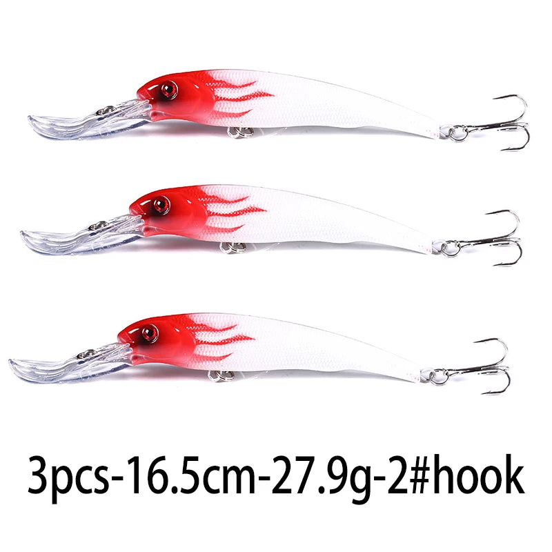 Hengjia 16.5cm 28g Big Minnow Lure Trolling Bait Artificial Wobblers  Deep Diving Sea Fishing Tackle Bass Pike Crankbaits