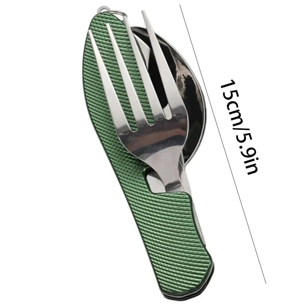 Foldable Camping Utensil Set Multi-Functional Knife Fork Spoon Combo f