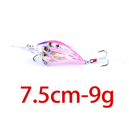 HENGJIA 1pc Diving Depth Crankbait Fishing Lures Swimbait Isca Artificial Bait floating Fishing Wobblers 7.5cm 9g pesca peche