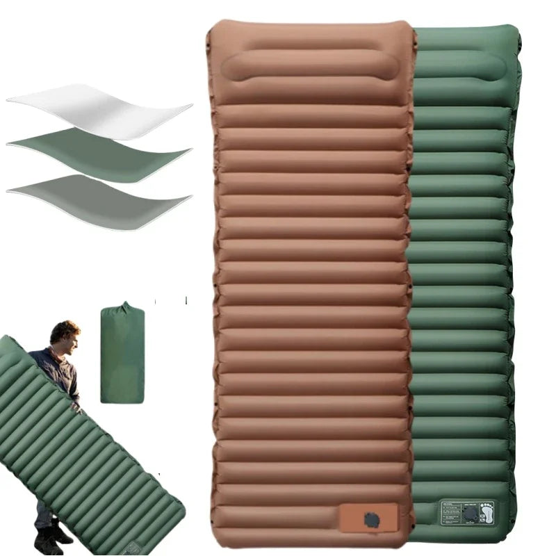 Ultralight Self-inflating Air Cushion Thicken Sleeping Pad Splicing Inflatable Bed Beach Picnic Mat Camping Tent Air Mattress