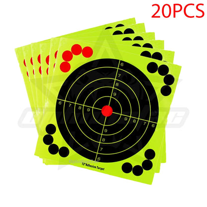 12 Inch Hunting Training Target Paper Cardboard Fluorescent Self-Adhesive Shooting Target Paper Splash Effect Sticker