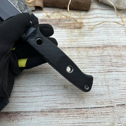 BM 163BK Straight Knife Nylon Fiber Handle D2 Blade Outdoor Combat Military Hunting Cutting Self-defense Multi-tools Men's Gift