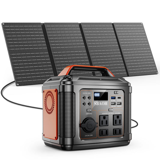 300W Portable Power Station,   Camping Solar Generator,