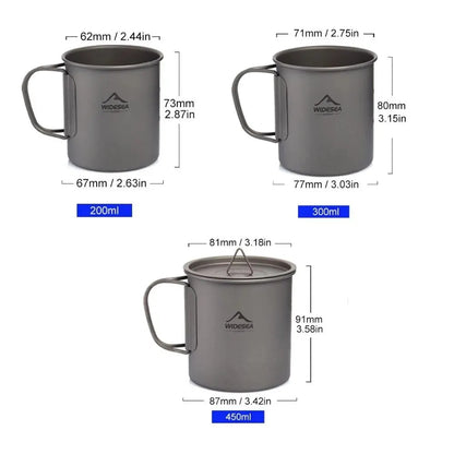 Camping Mug Titanium Cup  Tableware Picnic Utensils Outdoor