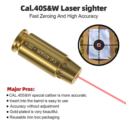 Red Laser Bore sighter Cartridge Dot Laser Bore Sighter for Pistol & Rifle Scope - Hunting Accessory Training Shoot Sight