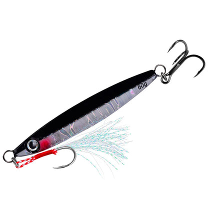Metal Jig Fishing Lure 60g Trolling Hard Bait Fast Sinking Bass Fishing Bait Saltwater Lures for Sea Fishing and Boat Fishing