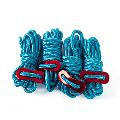 4pcs Tent Wind Rope Cord Tensioner   High-strength Reflective Lanyard Rope with 2 Holes Buckle