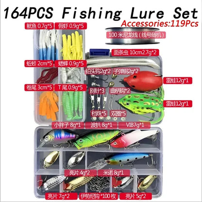 Fishing Lure Kit Soft and Hard Bait Set Gear Layer Minnow Metal Jig Spoon For Bass Pike Crank Tackle Accessories