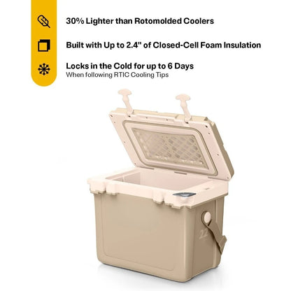 Best - Ultra-Light 22 Quart Hard Cooler Insulated Portable Ice Chest Box for Drink, Beverage, Beach, Camping,Picnic,Fishing,Boat