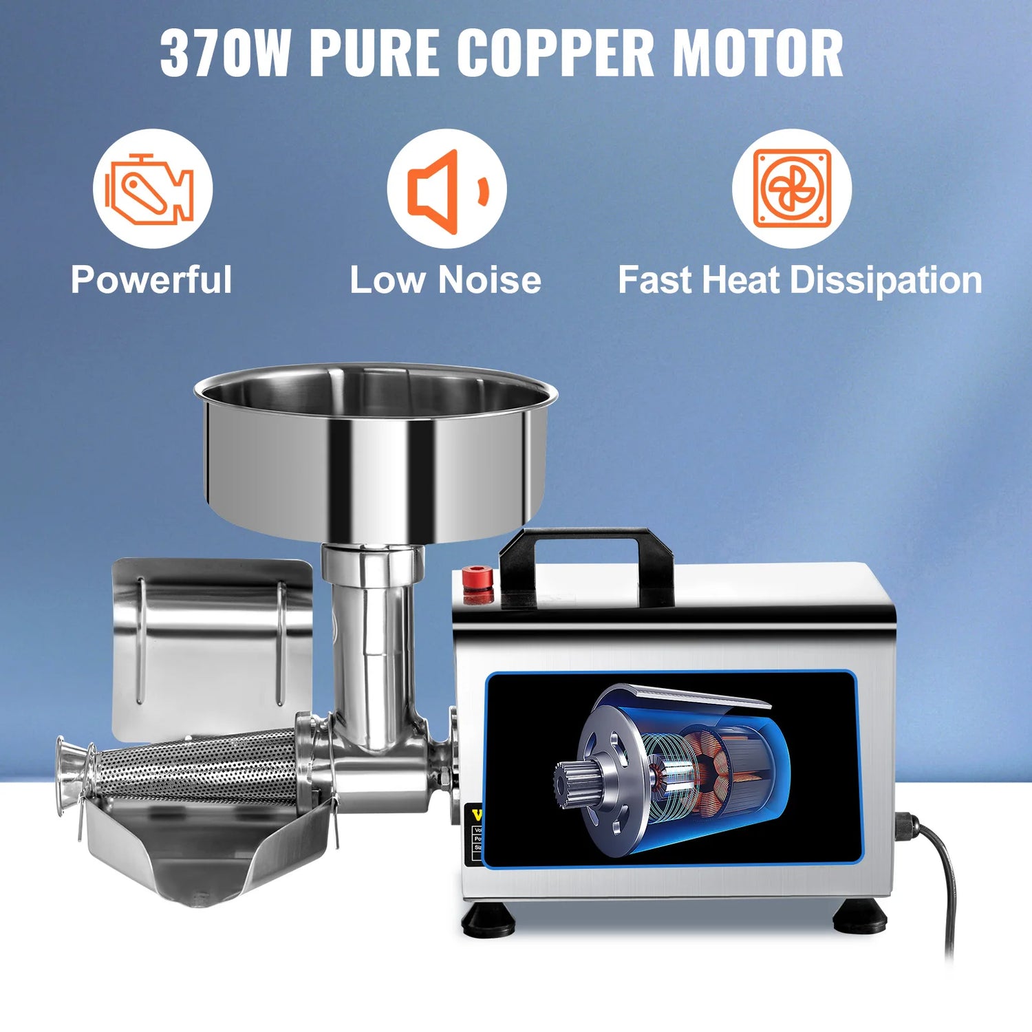 Electric Fruit Press Strainer Machine Commercial Food Strainer Sauce Maker Stainless-steel