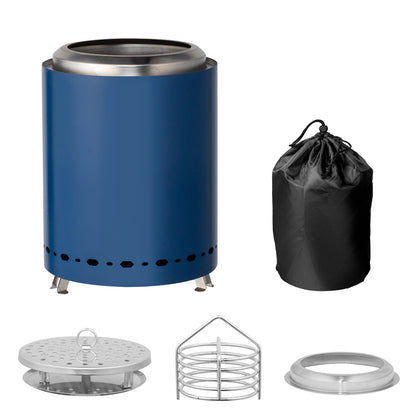smokeless fire pit blue