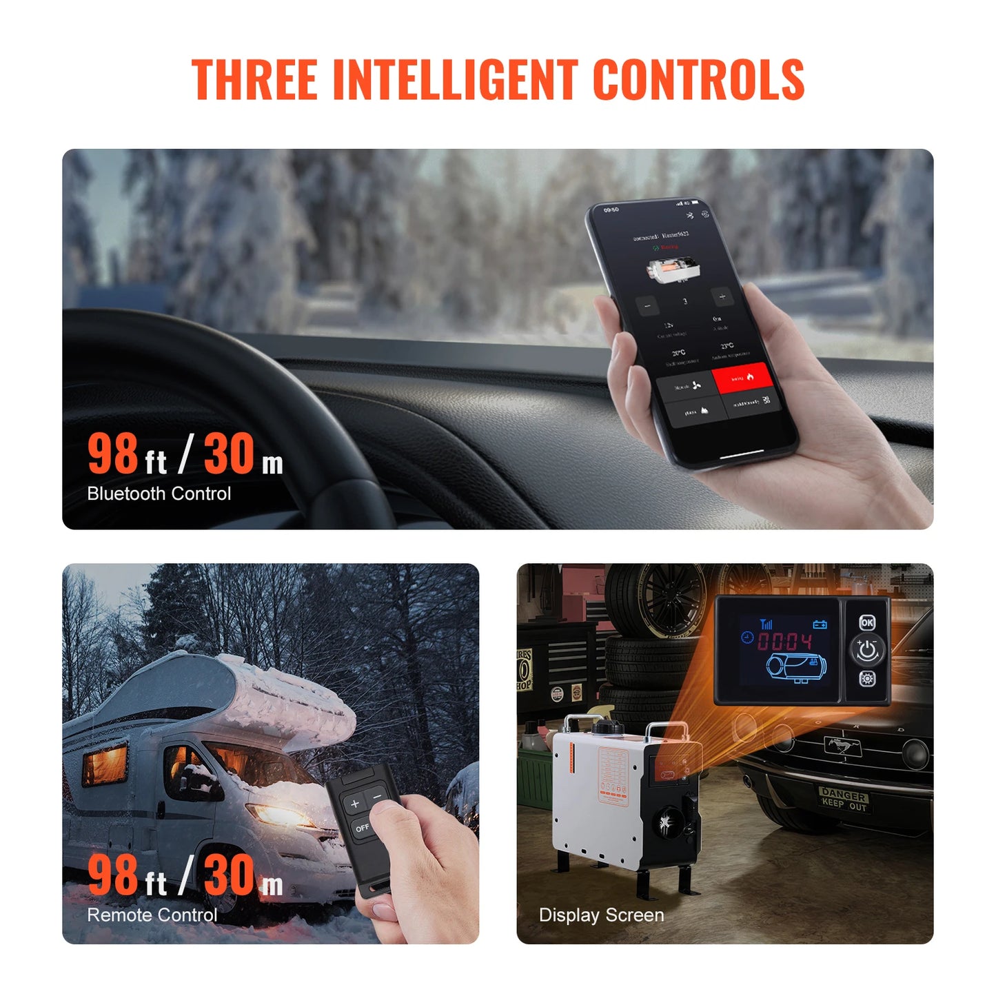 All in One Diesel Air Heater with Remote Control Display Screen