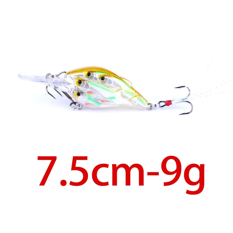 HENGJIA 1pc Diving Depth Crankbait Fishing Lures Swimbait Isca Artificial Bait floating Fishing Wobblers 7.5cm 9g pesca peche
