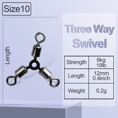 Three Way Swivels   Stainless Steel Fishing Tackle Accessories