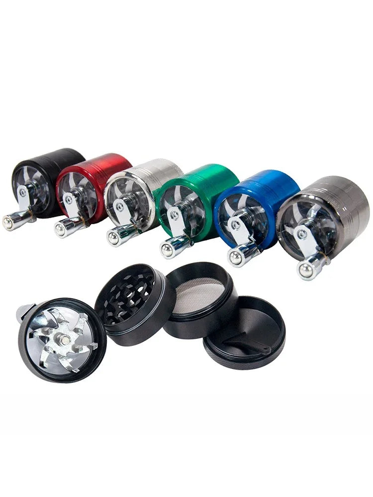 JUSTINLAU 4-layer Tobacco Grinder 40mm Manual Metal Zinc Alloy Herb Mill Spice Crusher Smoke Grinder Crusher Hand Crank Miller