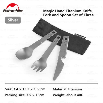 Titanium Camping Supplies Knife/Fork/Spoon 3-In-1