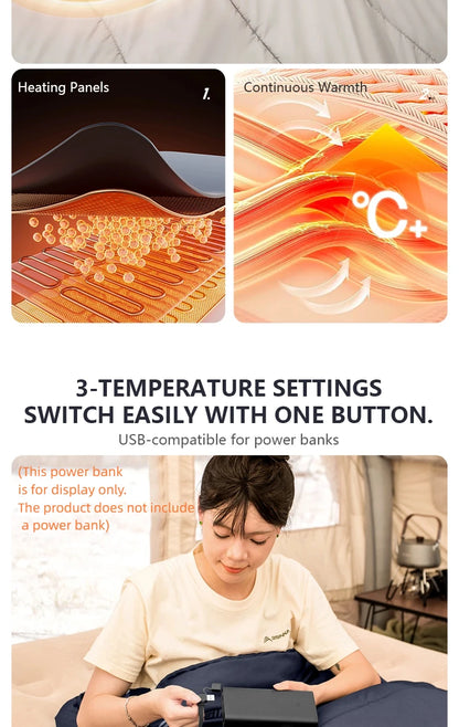 BISINNA Heating Sleeping Bag for Adults Cold Weather Lightweight Portable Warm Winter Camping Bags for Outdoor Hiking Supplies