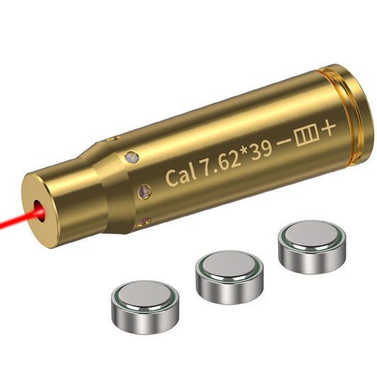 7.62X39 Optics Cartridge Red Dot Laser Bore Brass Bore Boresighter For Pistol Rifle Scope Hunting Accessories 6 Batte