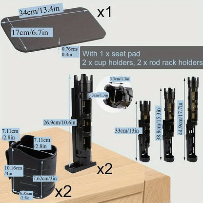 Saltwater Tackle Box Large 11L Tackle Boxes Large Fishing Box Fishing Bucket Organizer with 2pcs Rod Holder & 2pcs Cup Holder