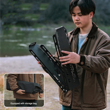 Folding Camping Hanging Rack Shelf Top Plate With Hook Triangle Storage Hanger Picnic Camping Cookware Pot Pan Hanging Rack