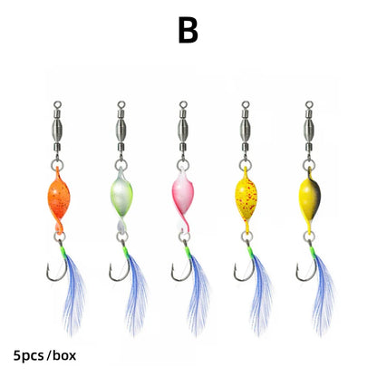 Twisted Metal Fishing Lures Spinner Hard Baits 360 Degree Rotating Spoon Lures Feather Metal Jigs