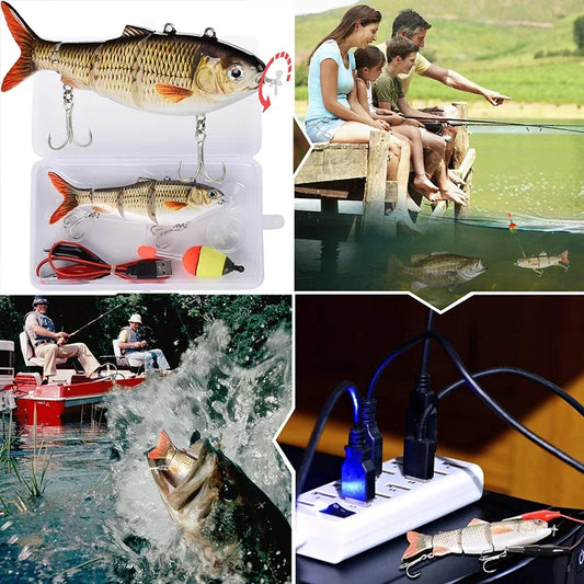 Electric Fishing Lure Multi Jointed Wobbler Swimbait USB Rechargeable Robotic Lure Artificial Hard Baits Fishing Accessories